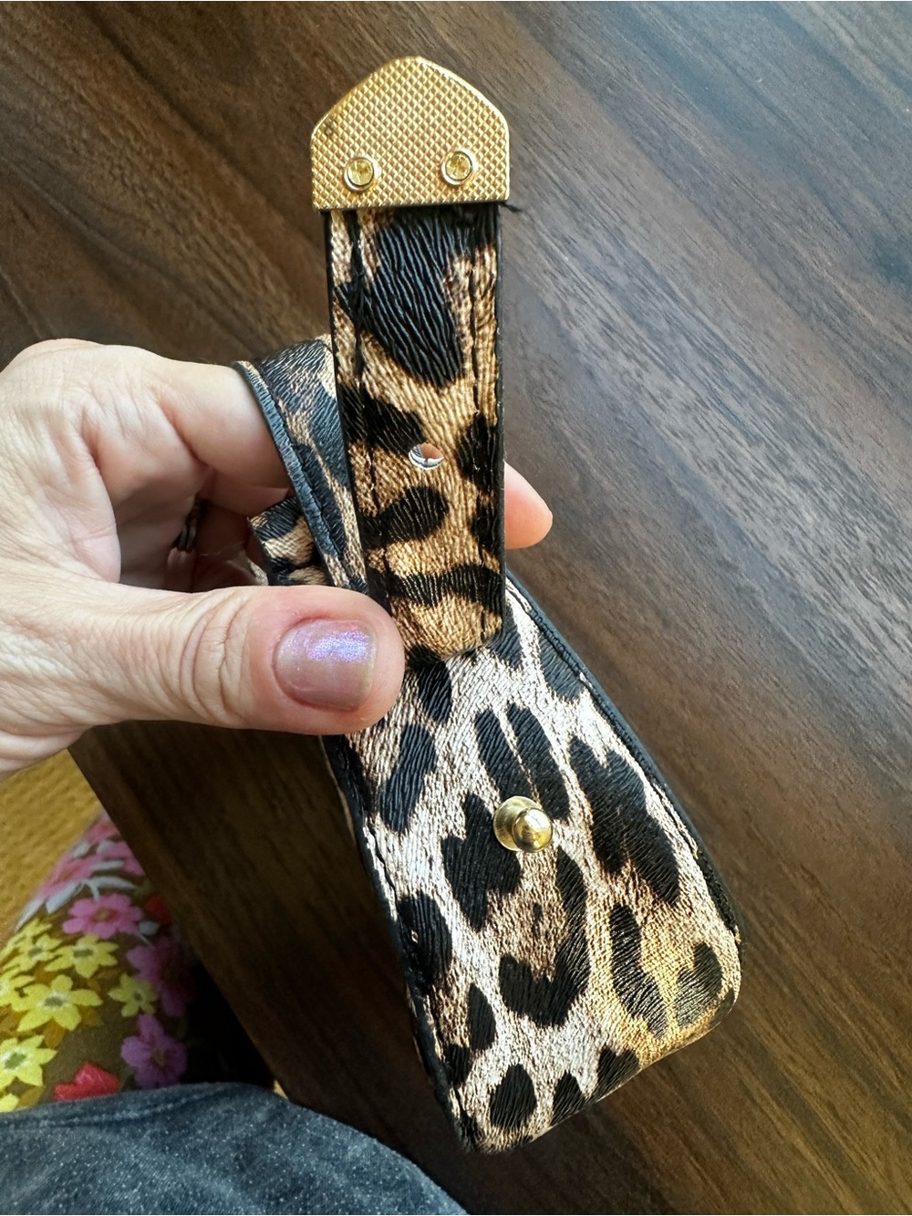 Leopard Print Micro Mini Hobo Bag Gold Hardware Bag Charm Y2K - Picture 8 of 17